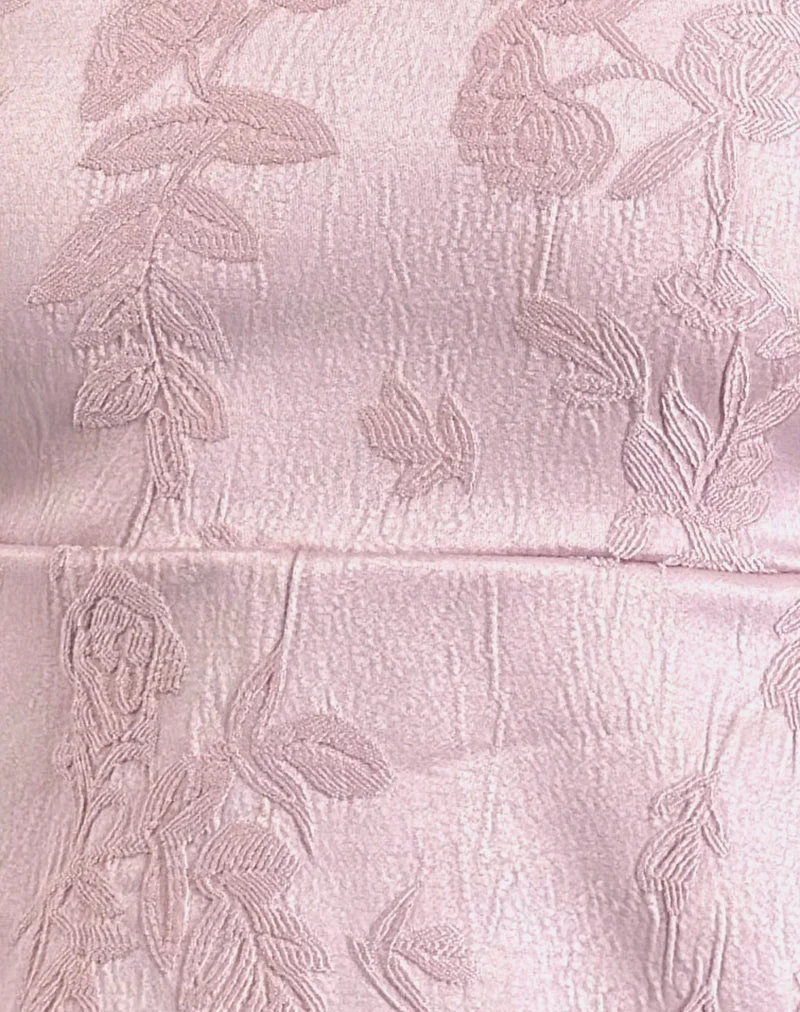 Amerta Cami Top aus Satin Jacquard Babyrosa