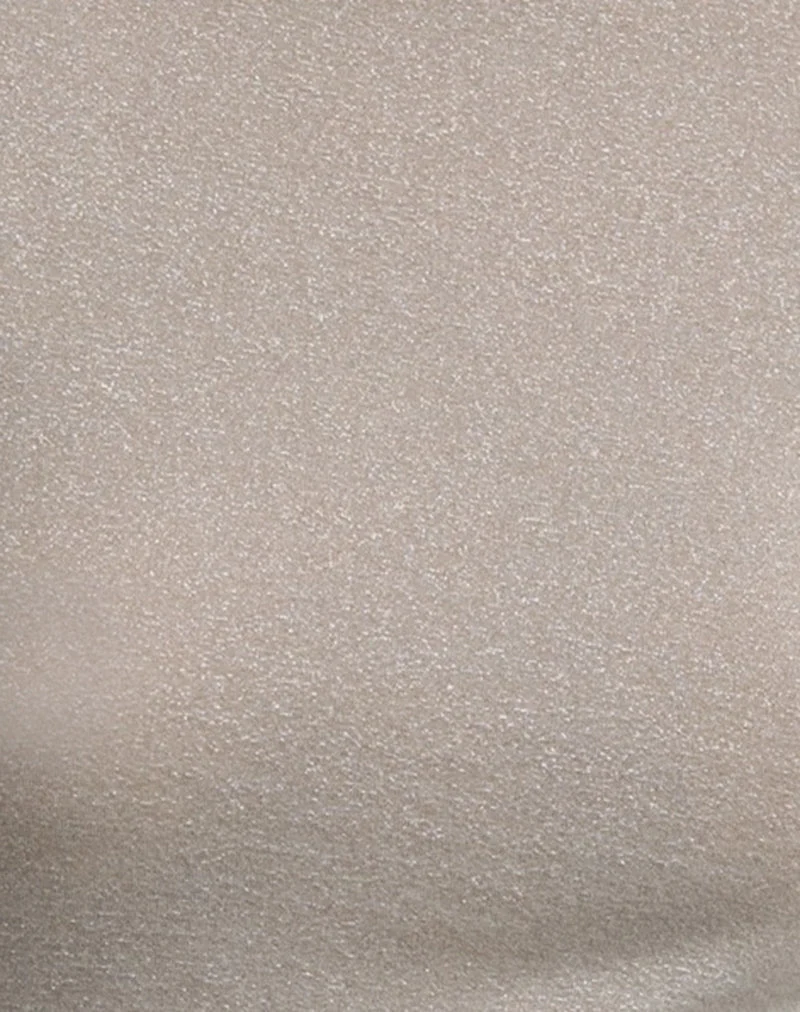 Nasir Ungefüttertes Top aus Lurex Grau Beige