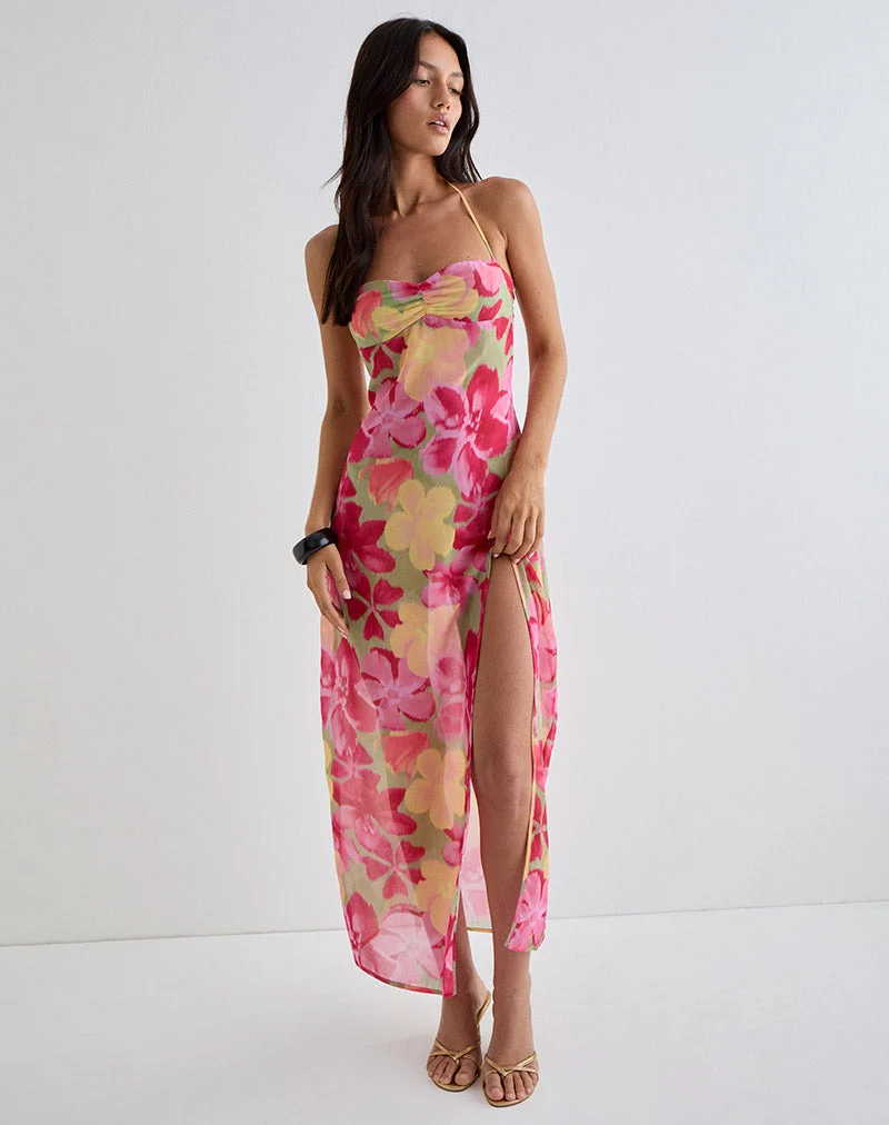 Fasha Maxikleid in Bold Multi Colour Floral