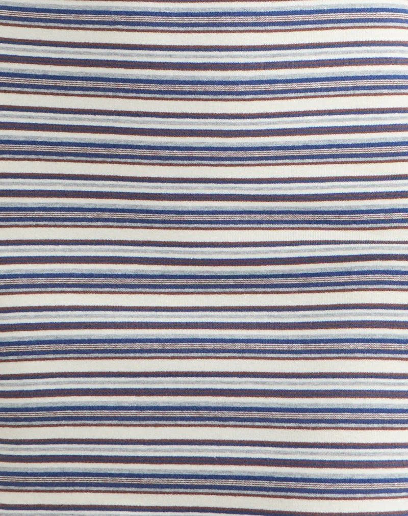 Anzhelina Riemchen-Minikleid in Multiblau gestreift