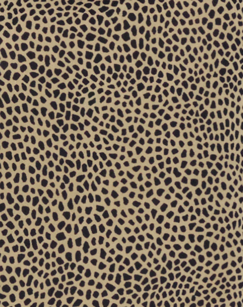 Giulia Knoten-Halfterneck-Top in Tan Mini Croc Print