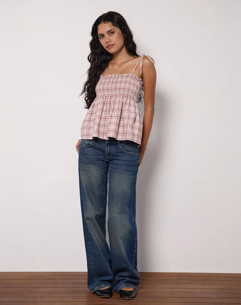 Zerah Top in Basic Schottenkaro Rosa