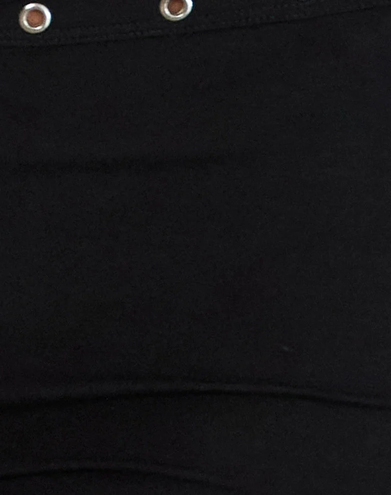 Kento Hot Pant in Schwarz mit Ösen