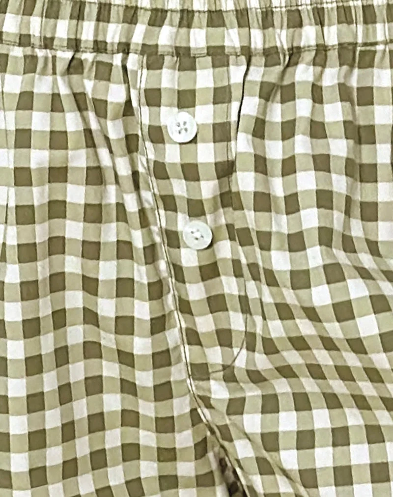 Laboxe Shorts aus olivem Gingham