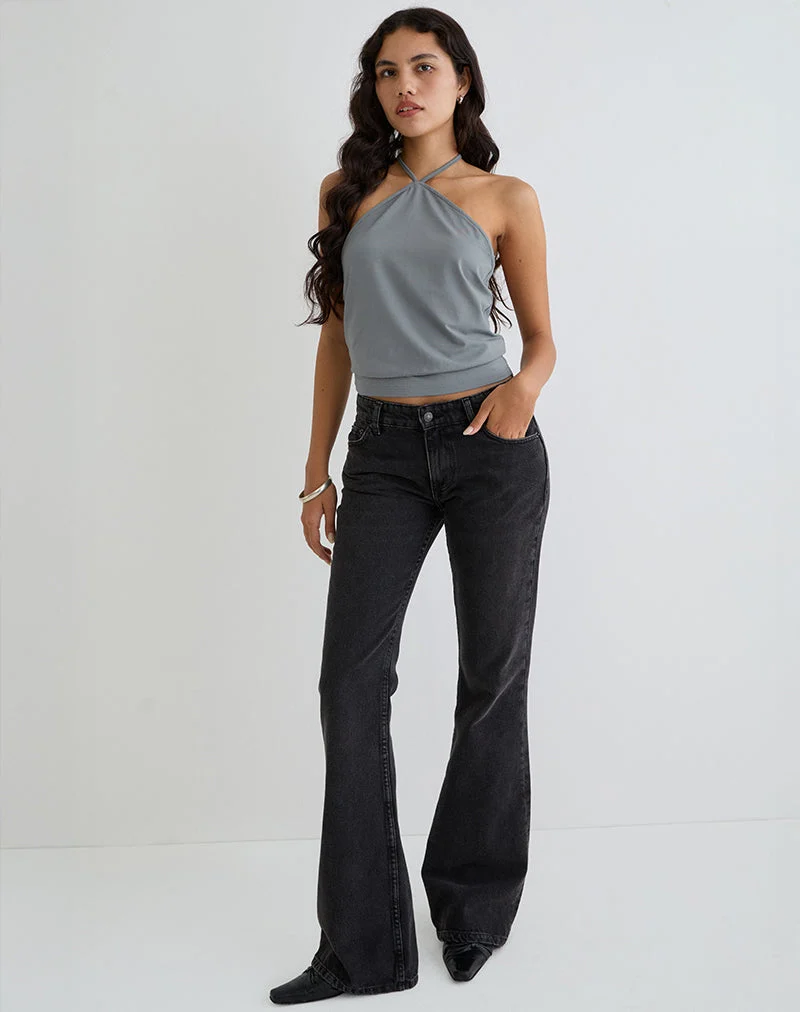 Dyilla Arrow Neck Top in Grau