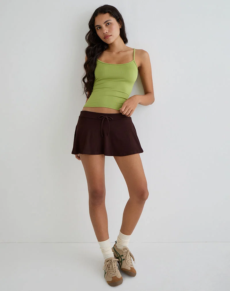 Saeko Micro Skort in Bitterschokolade