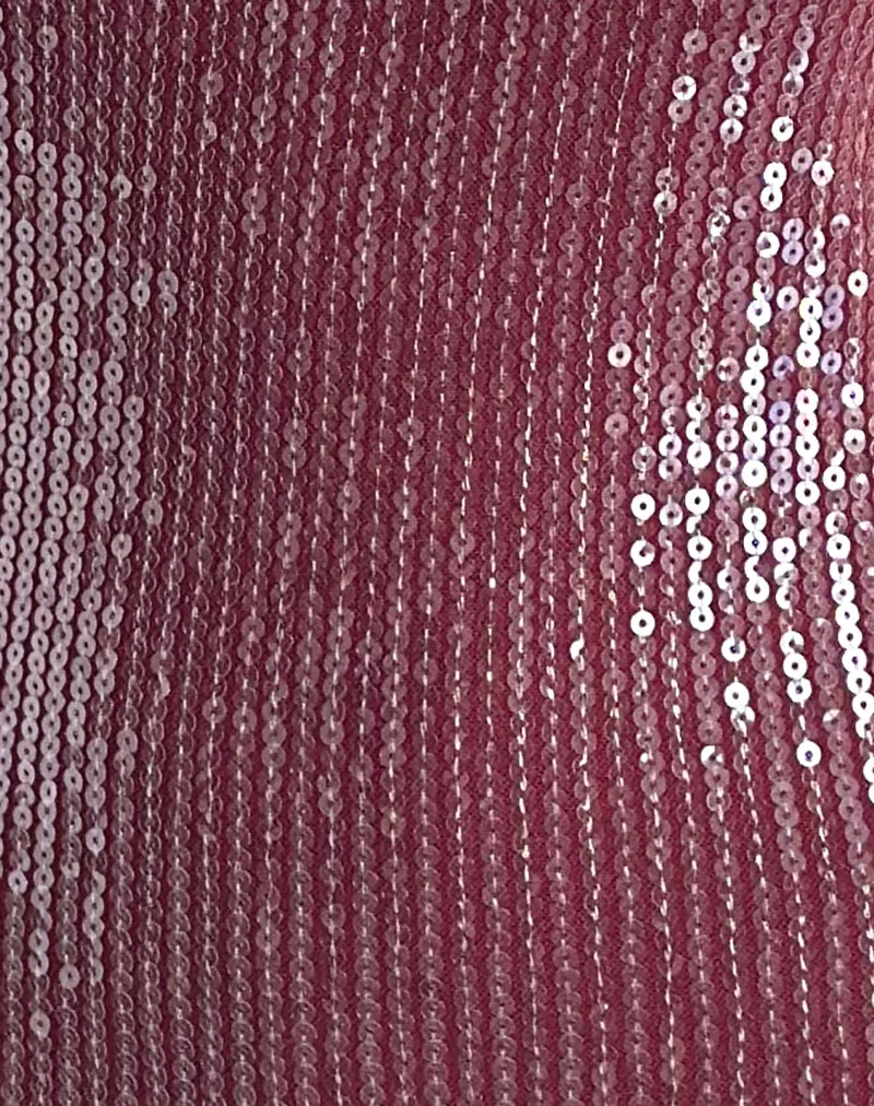 Damske Vest Top aus klarem Paillettenstoff Maroon