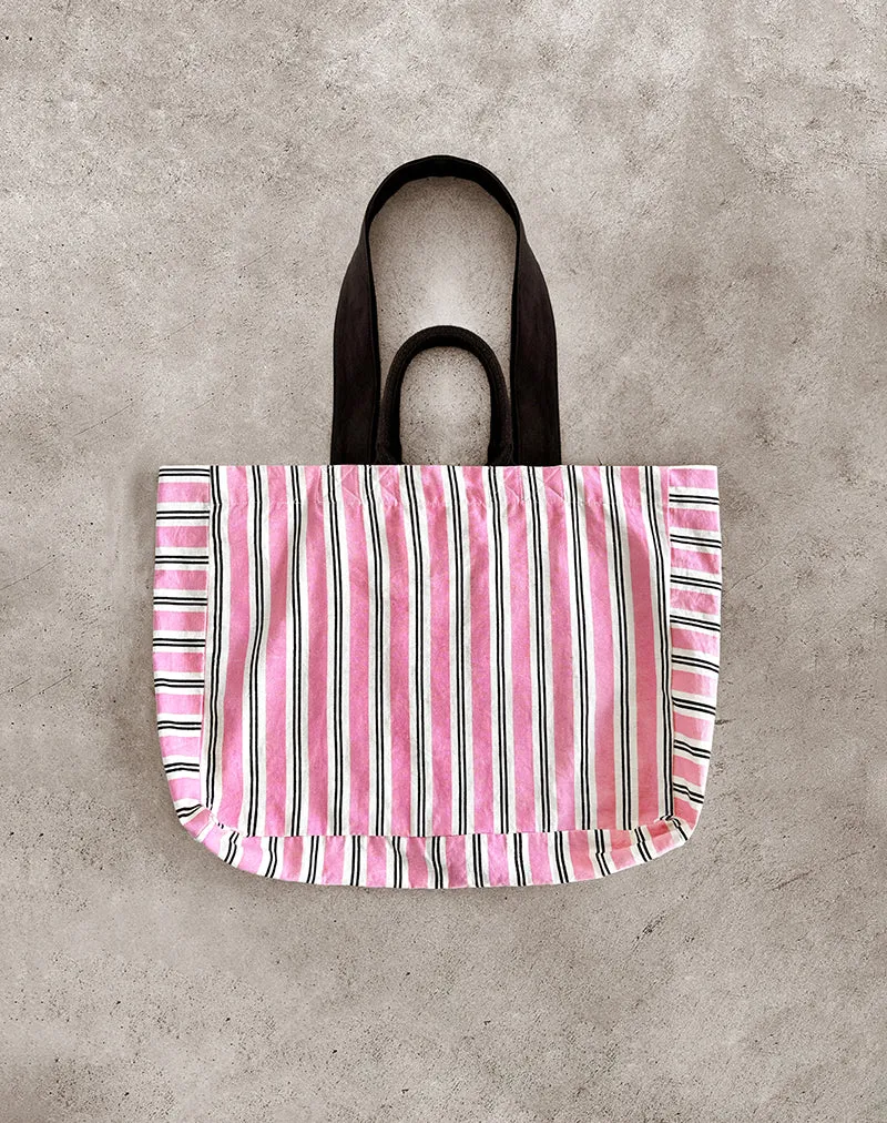 Strandtasche in Rosa gestreift