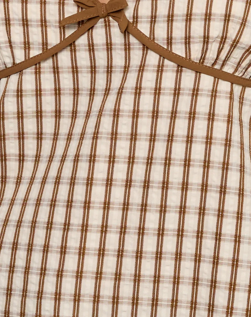 Milota Cami Top in braunem Karo