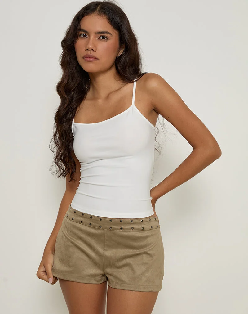 Saumya Hot Pant aus Wildlederimitat Pilzgrau