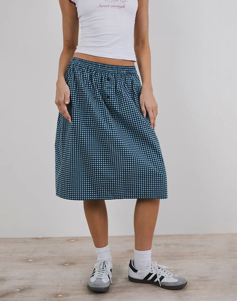 Sanjina Midirock in Mini Dunkelblau Gingham