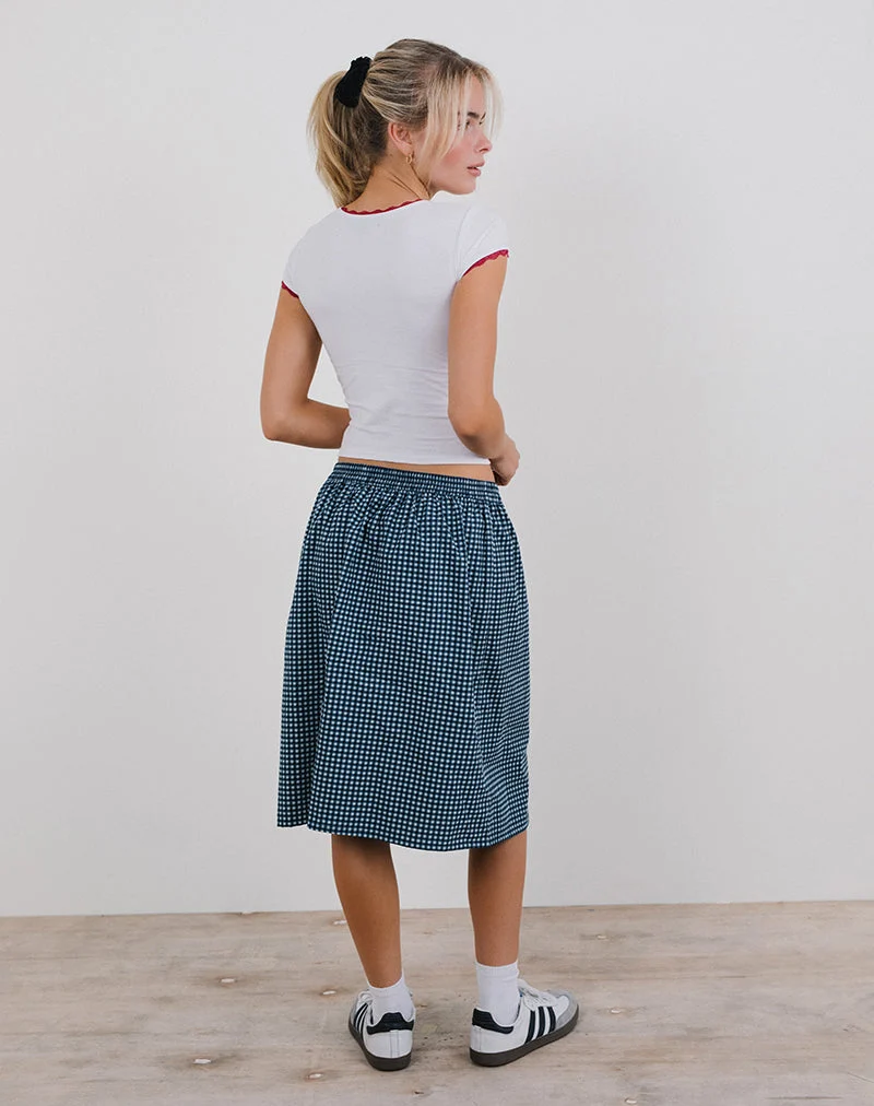 Sanjina Midirock in Mini Dunkelblau Gingham