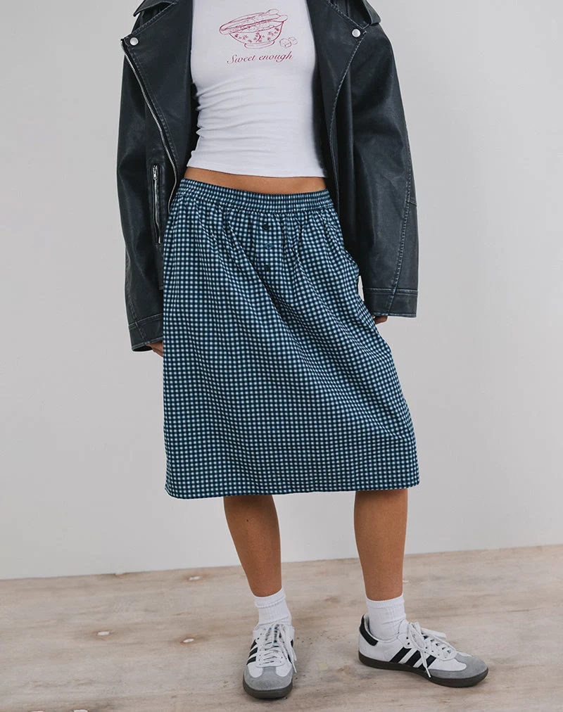 Sanjina Midirock in Mini Dunkelblau Gingham