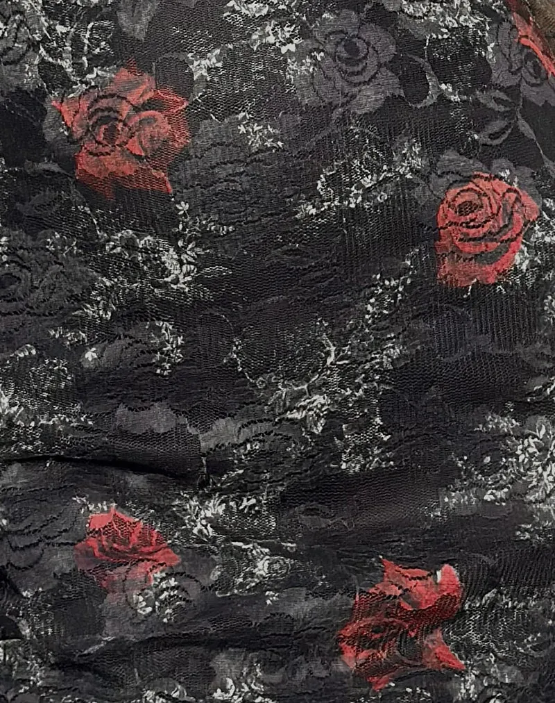Sudra Minikleid aus Spitze Midnight Bloom