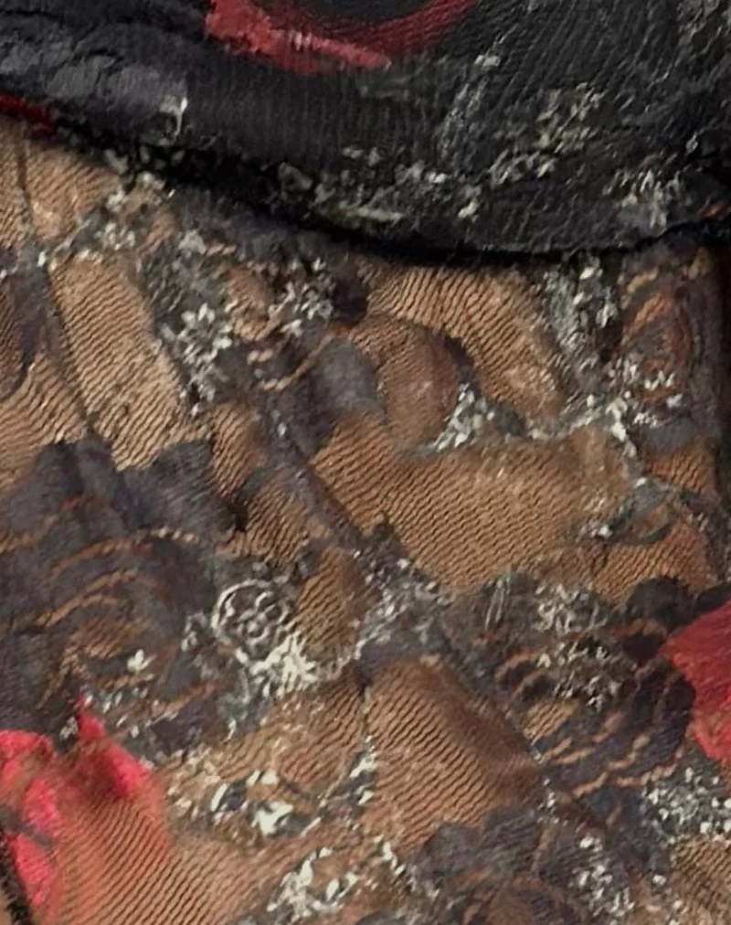 Nukara Butterfly Top aus Spitze Midnight Bloom