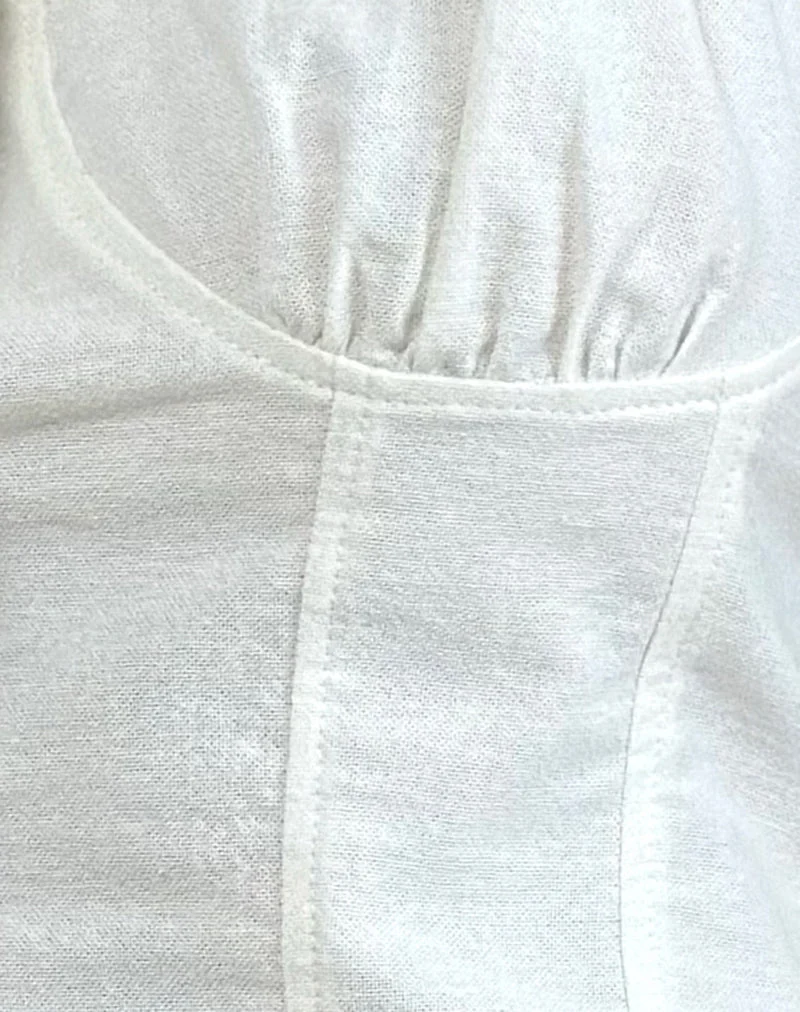 Kamden Cami Top in Leinen Elfenbein
