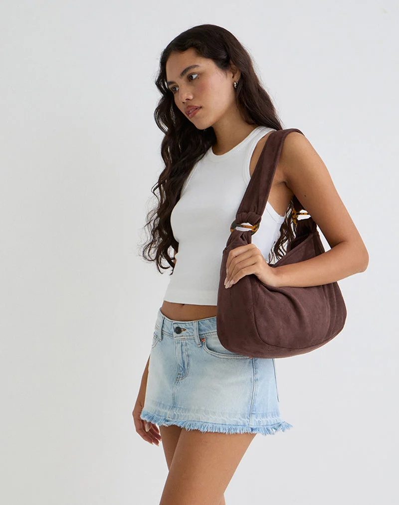 Tetira Tasche mit doppelter Schildpattschnalle in Braun