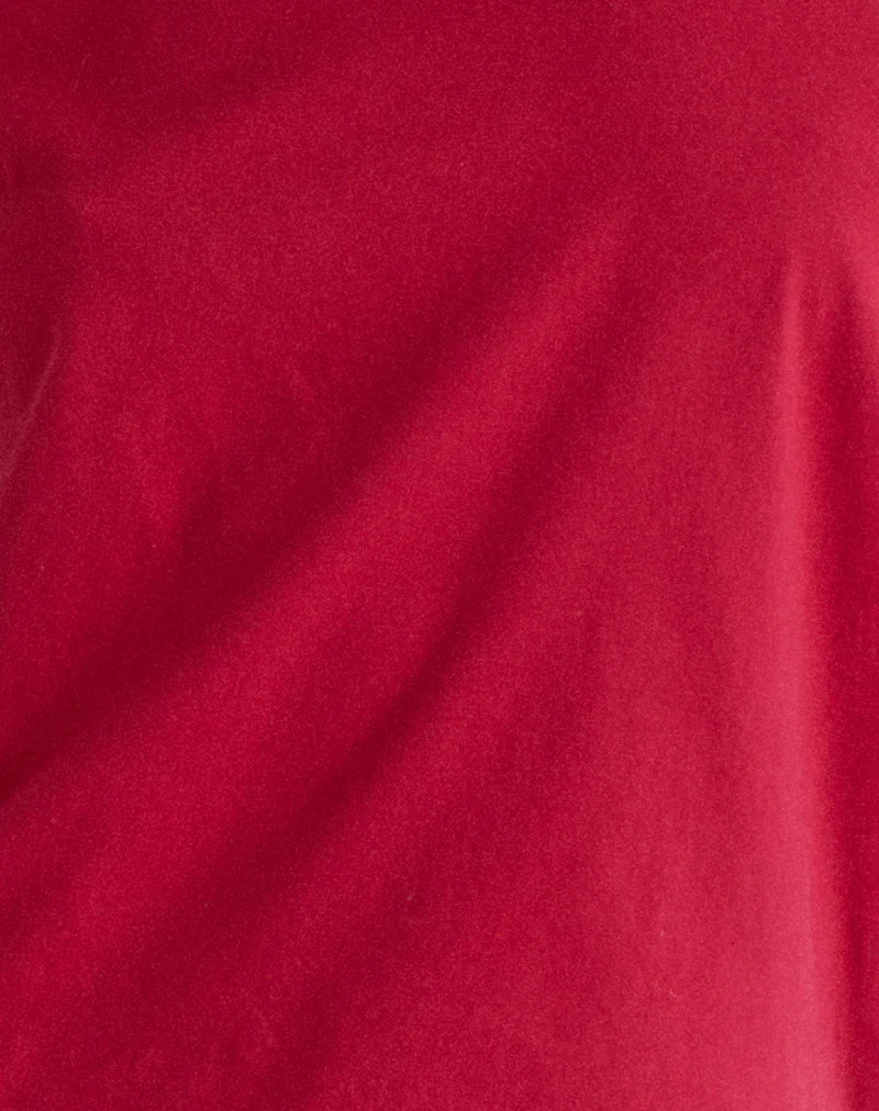 Balia Asymmetrisches Kurzarm-Basic-Top in Adrenalinrot