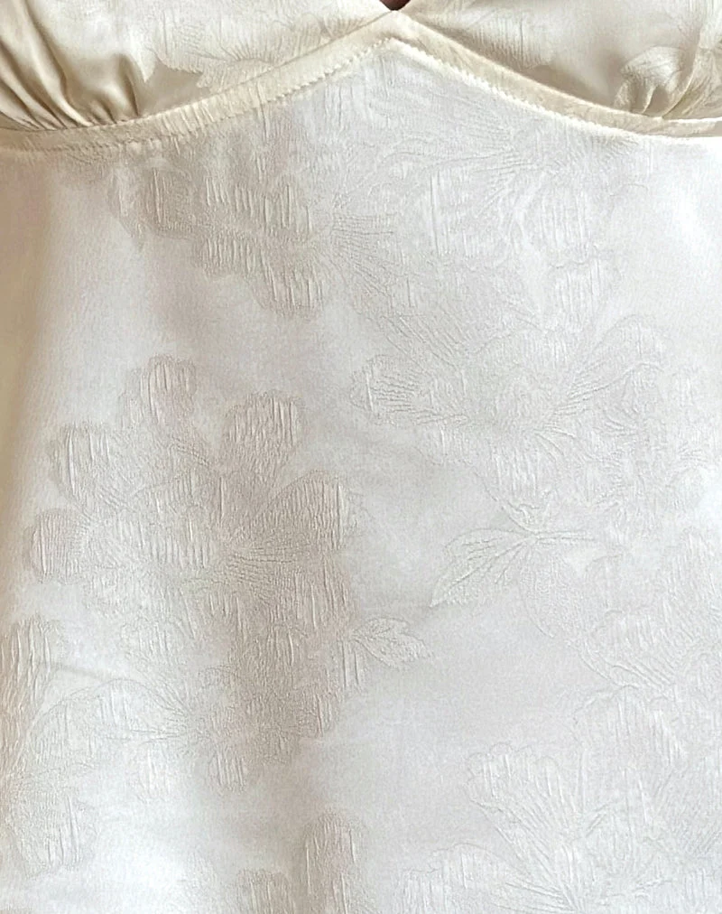 Marinda Oberteil aus Satin Jacquard Elfenbein