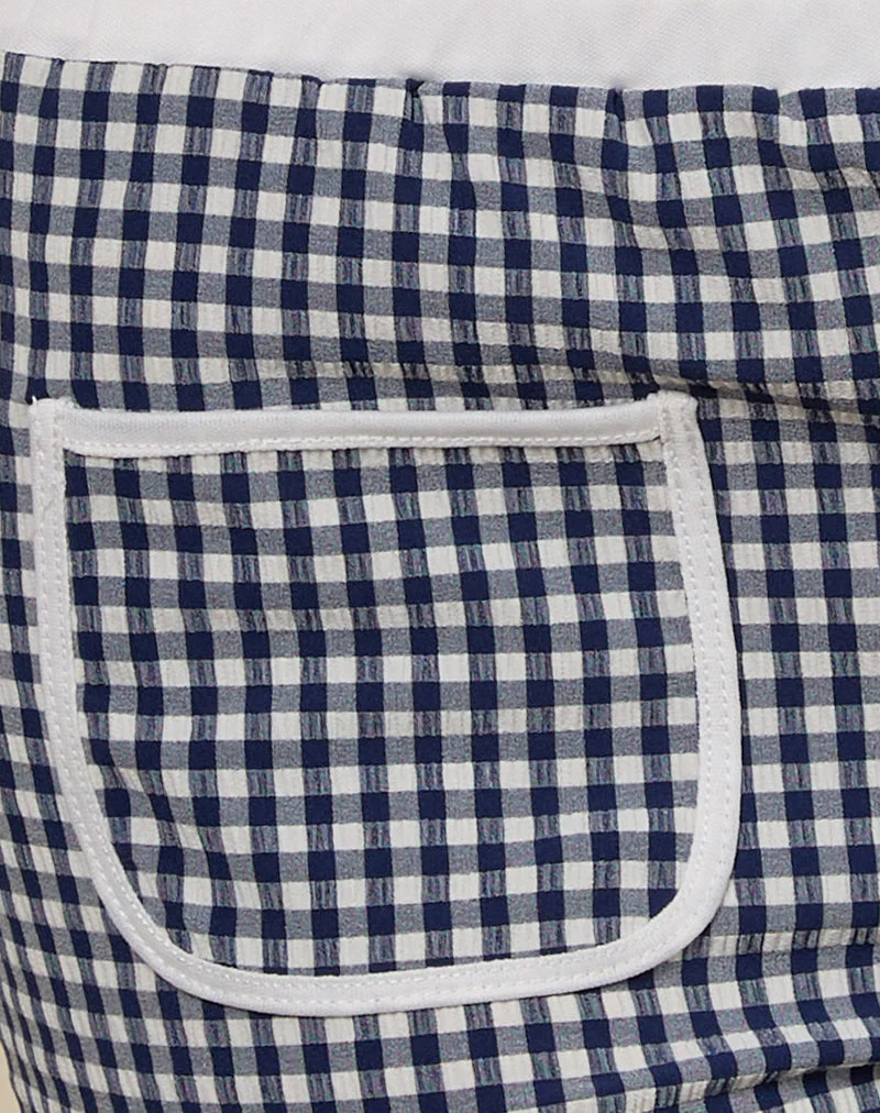 Serafim Short aus Seersucker Gingham Navy