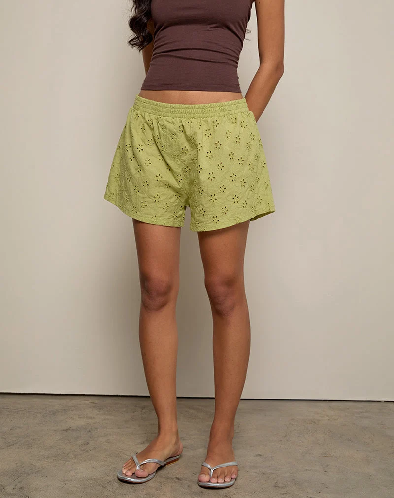 Verie Short in Little Daisy Broderie Lime