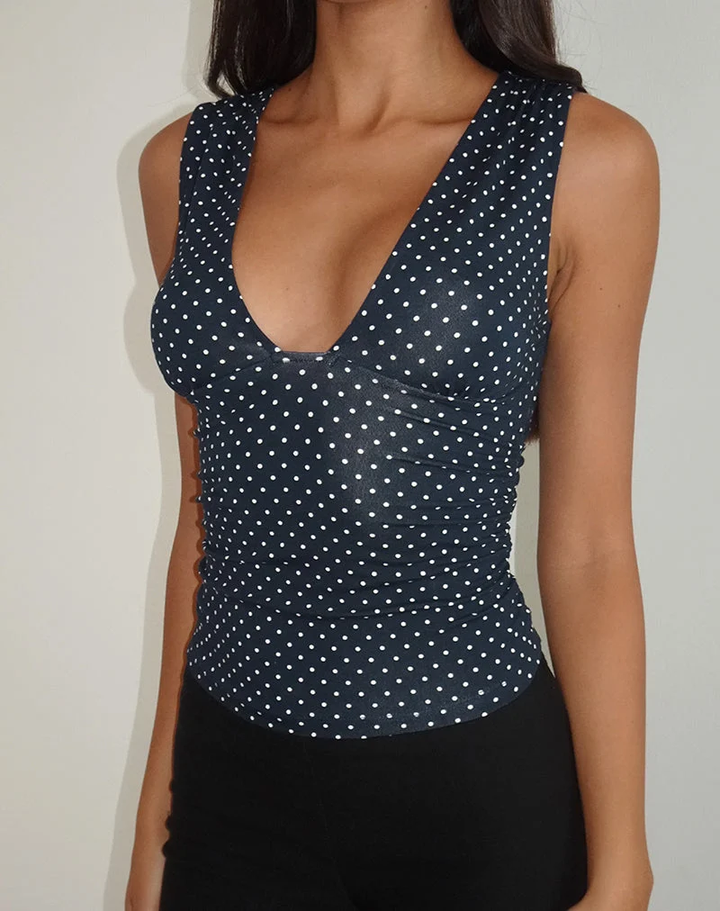 Lycia Oberteil in Micro Polka Navy