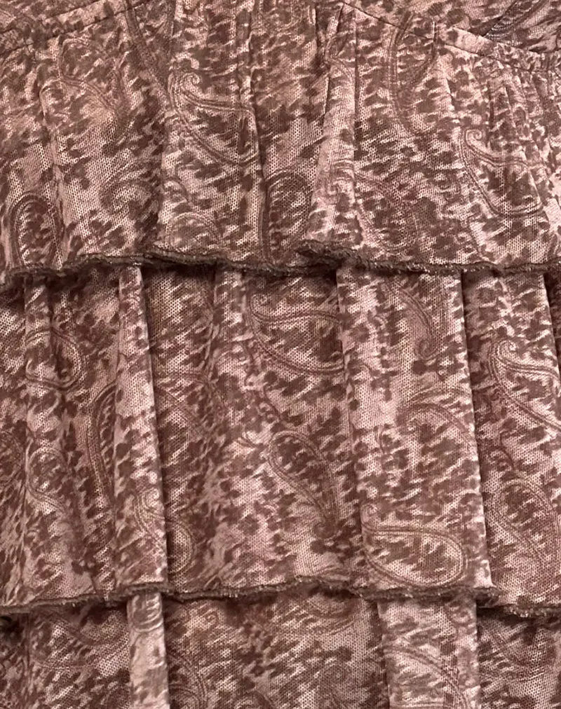 Ratilu Cami Top aus Mesh Vintage Paisley Rosa