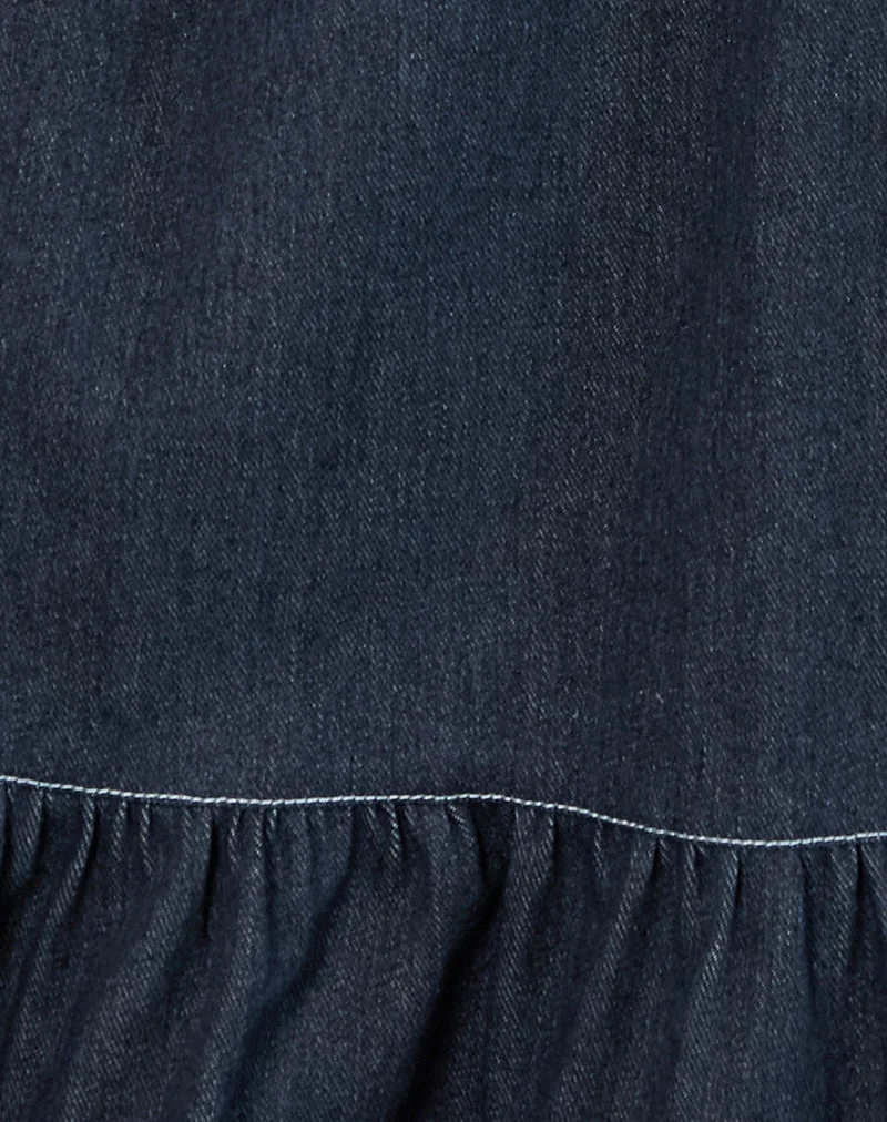 Carlisle Minikleid aus Chambray Indigo