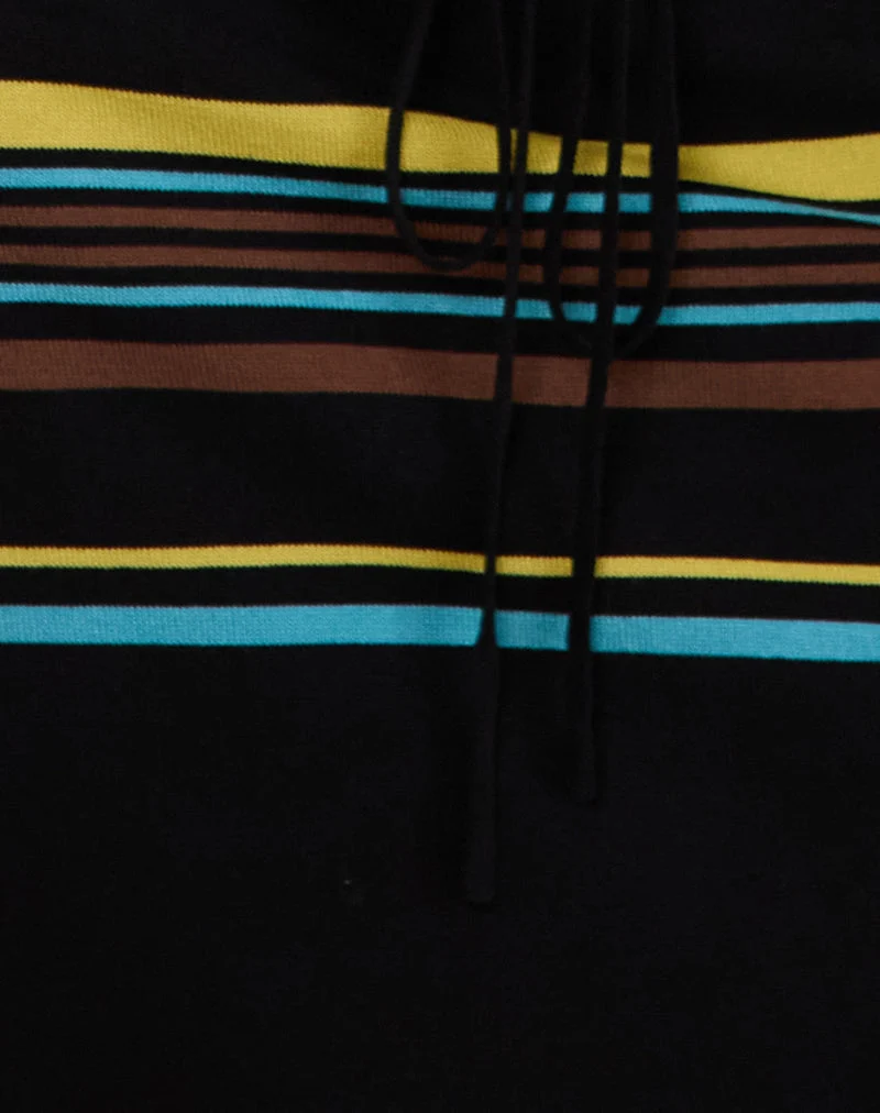Amalia Midirock in Schwarz mit braunen und blauen Streifen