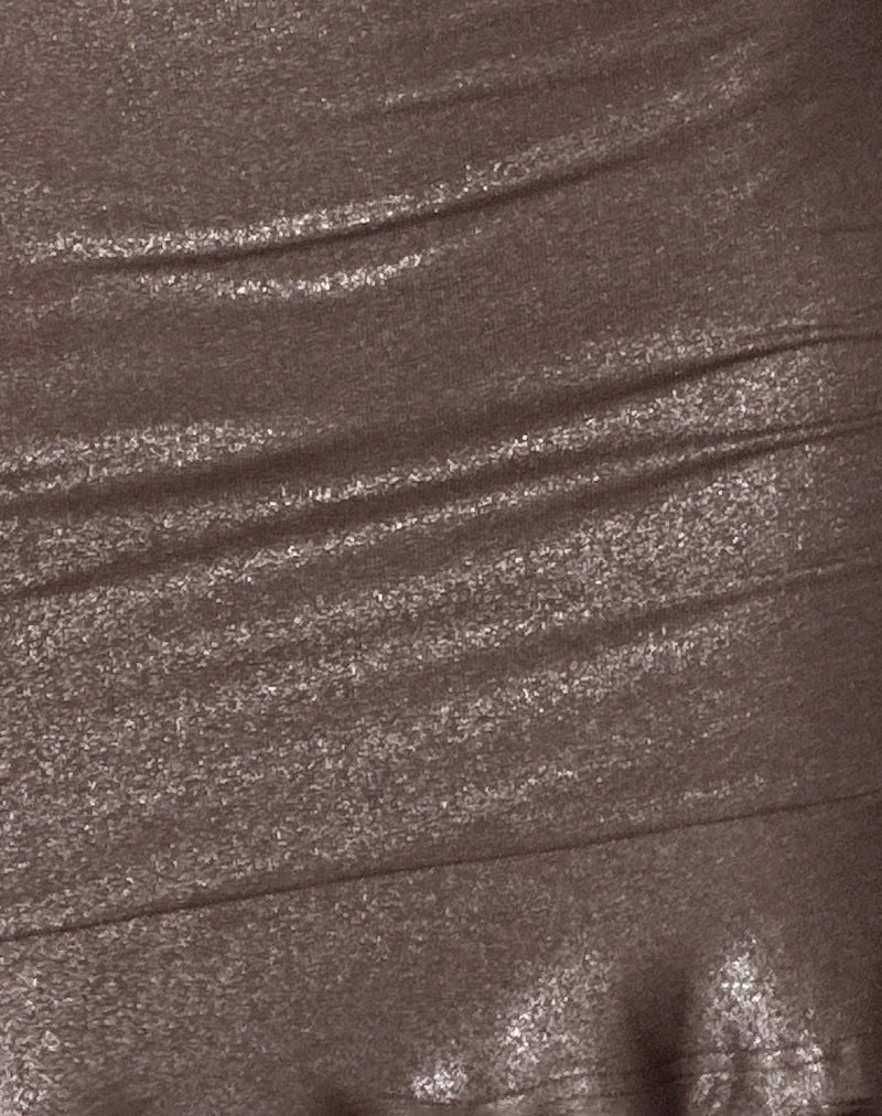 Sabiya Rückenfreies Minikleid in Shimmer Brown