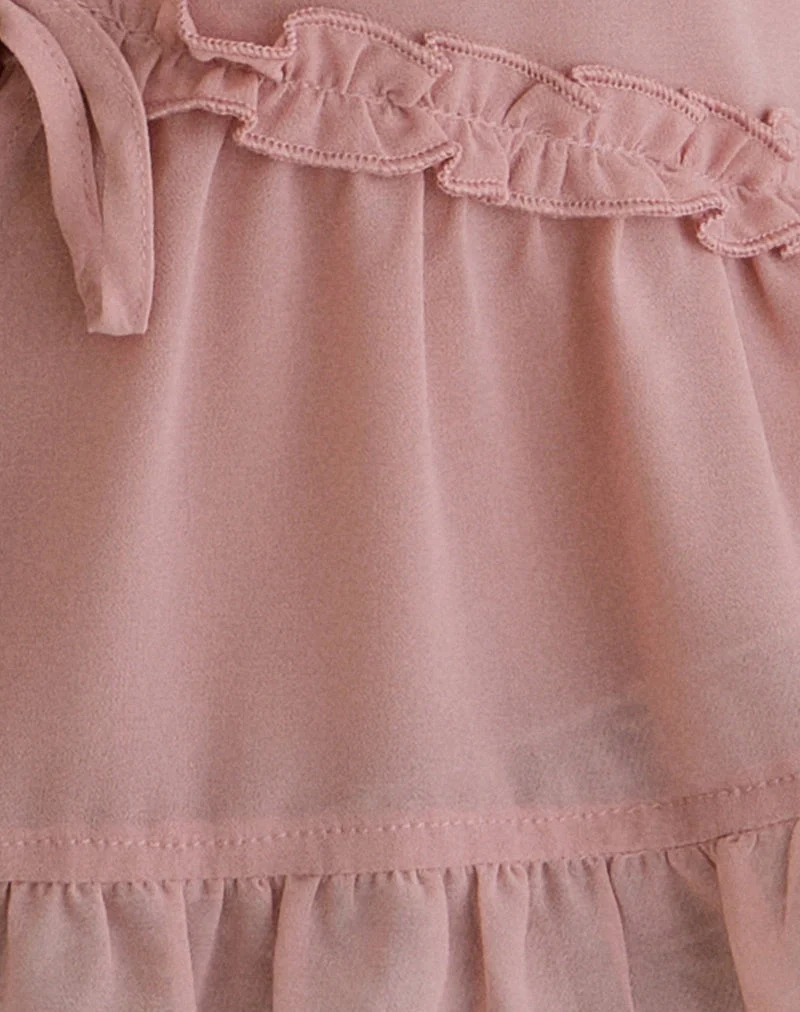 Raeya Tie Front Cami Top aus Chiffon Rosa