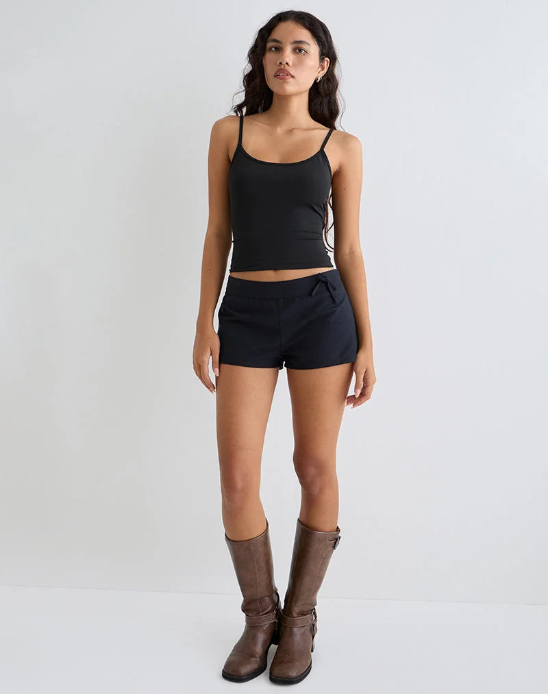 Blazy Tie Shorts in Schwarz