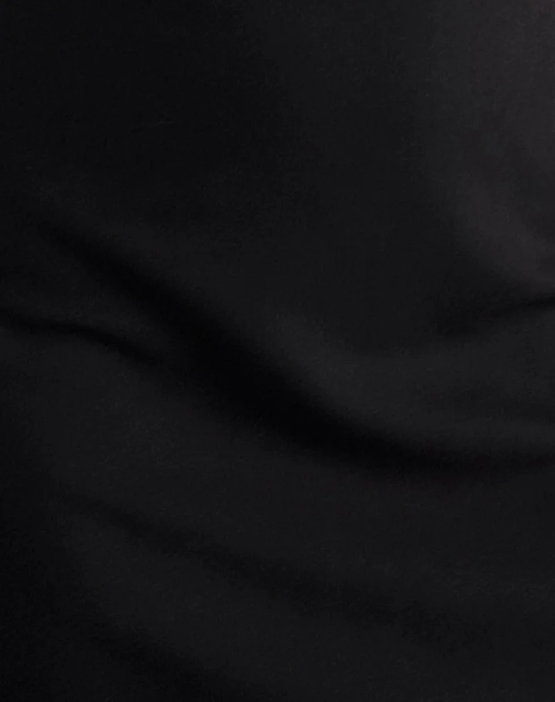 Asinel Minikleid in Schwarz mit elfenbeinfarbener Schleife