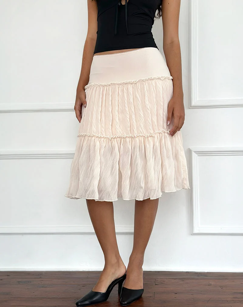 Anahita Stufenrock aus Chiffon Buttercreme