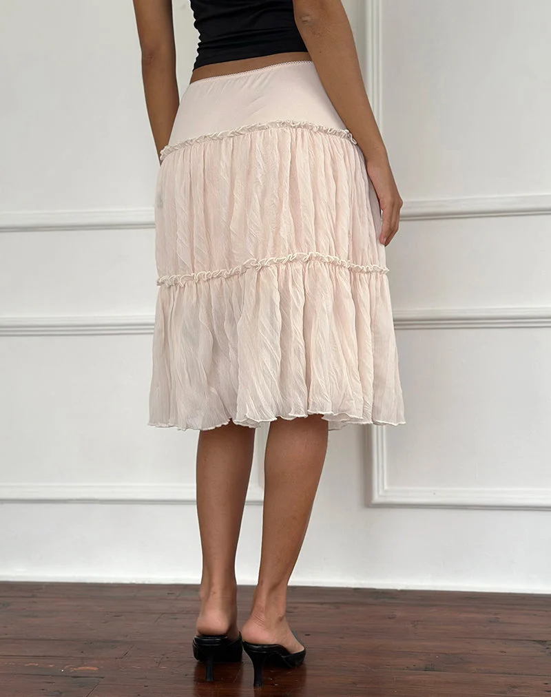 Anahita Stufenrock aus Chiffon Buttercreme