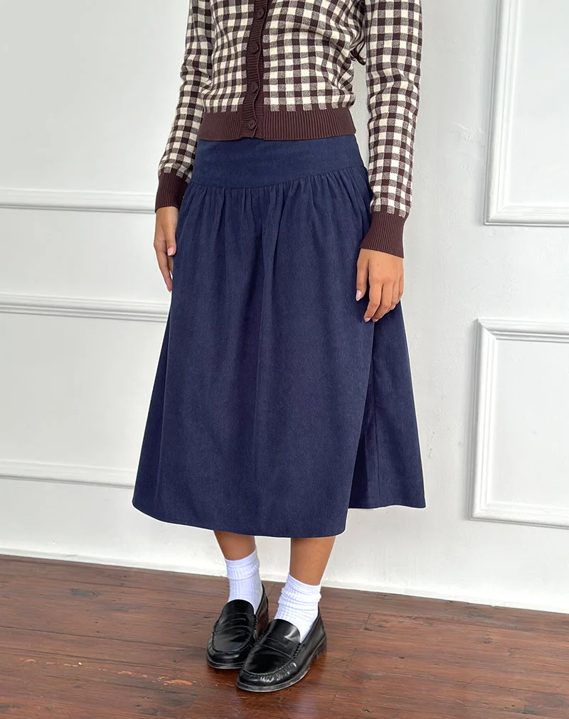 Kiranila Midirock aus Baby Cord Tinte Blau