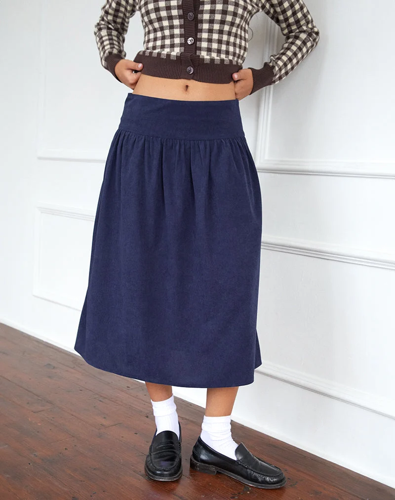 Kiranila Midirock aus Baby Cord Tinte Blau