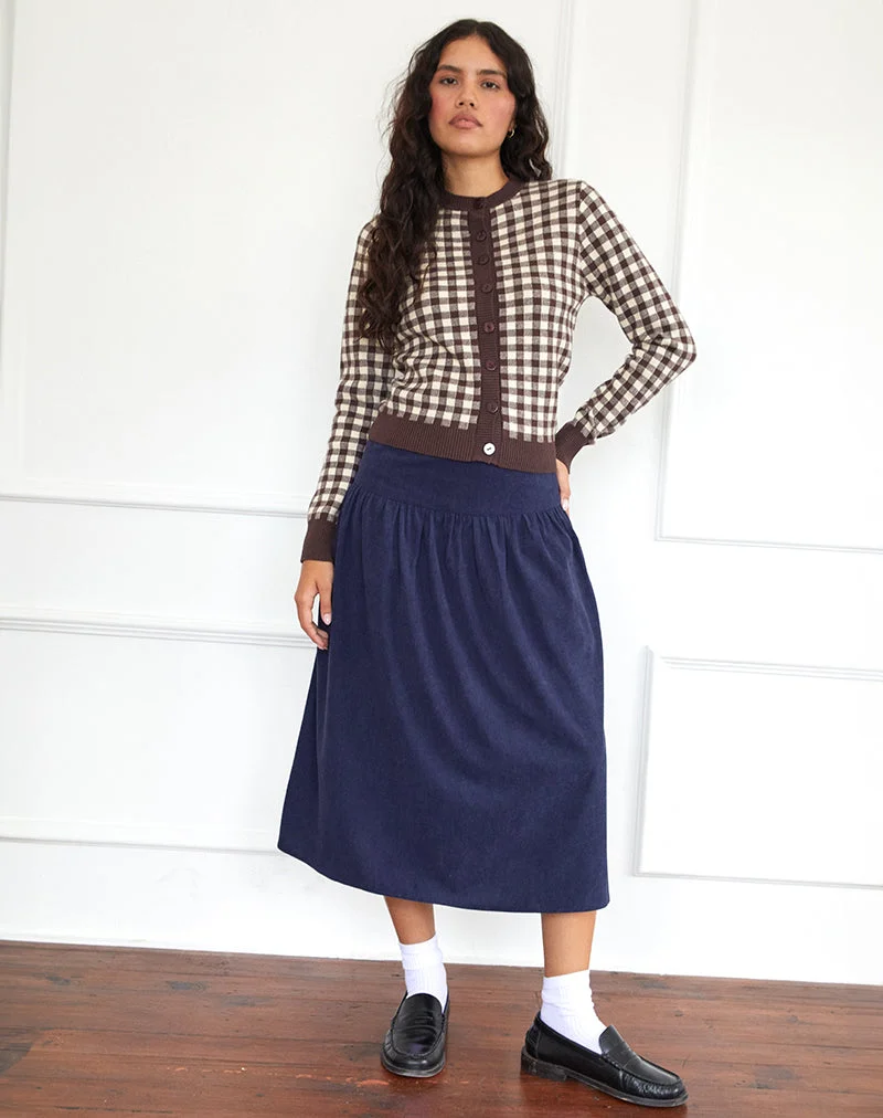 Kiranila Midirock aus Baby Cord Tinte Blau