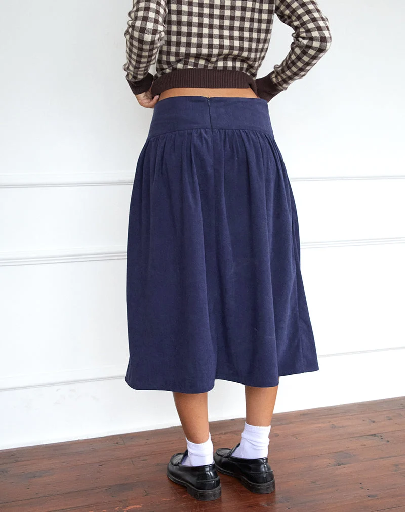 Kiranila Midirock aus Baby Cord Tinte Blau