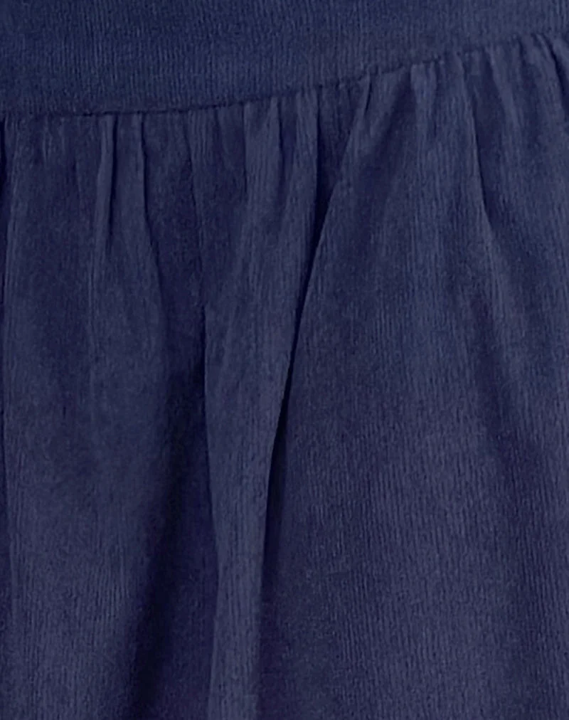 Kiranila Midirock aus Baby Cord Tinte Blau