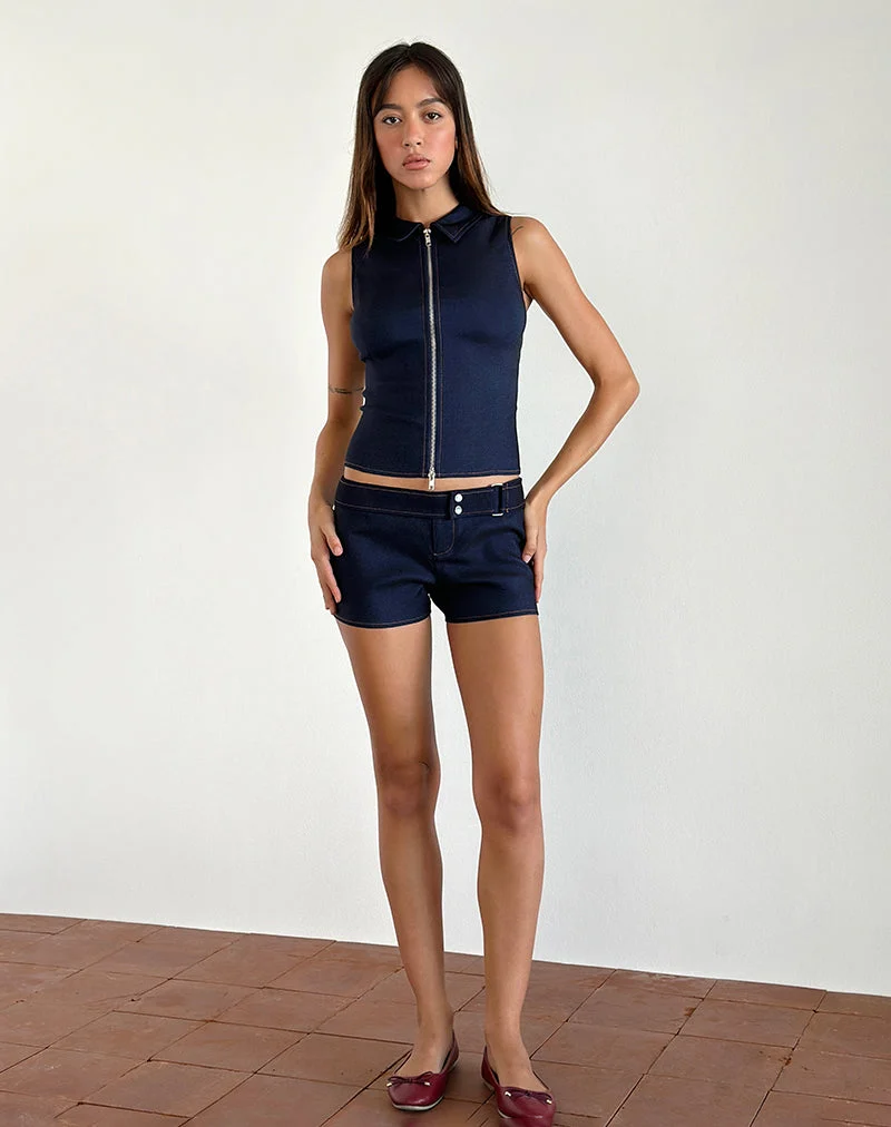 Jarli Hot Pants aus Chambray Denim