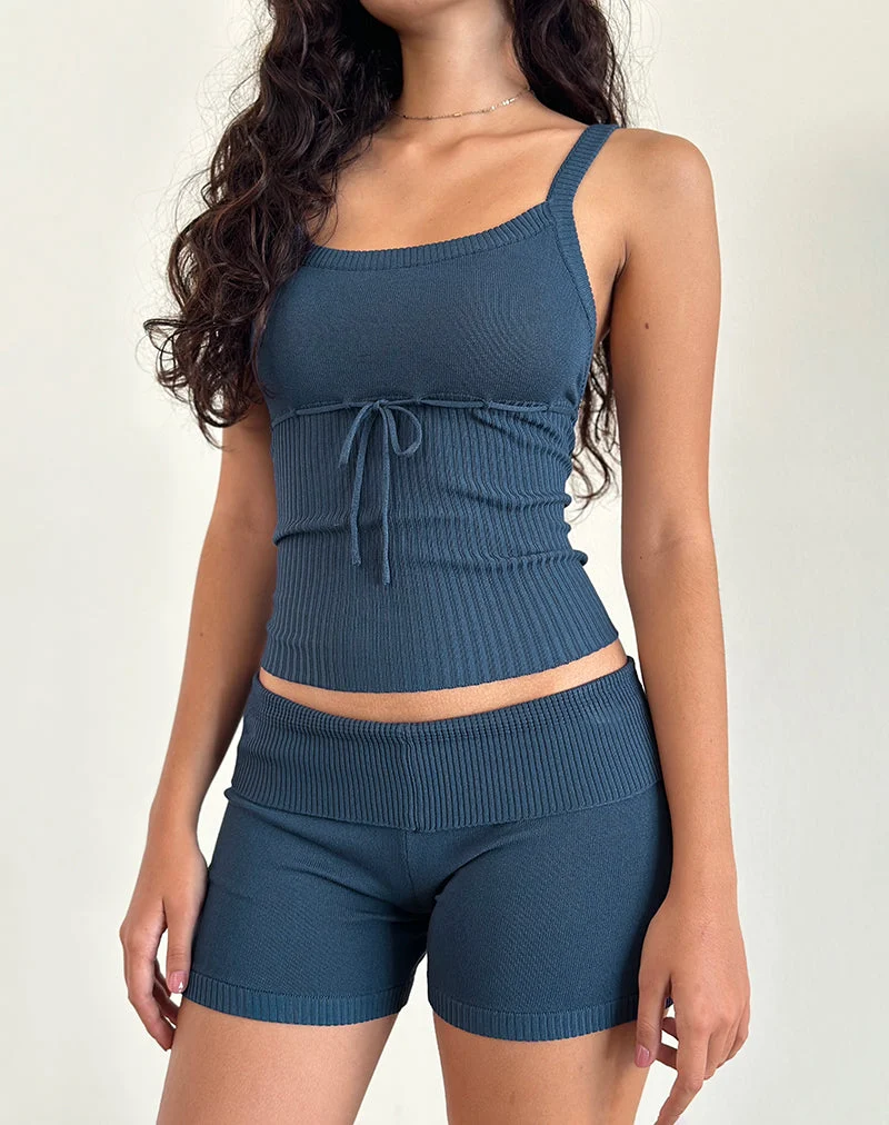 Hallie gestrickte Hot Pants in Ocean Storm