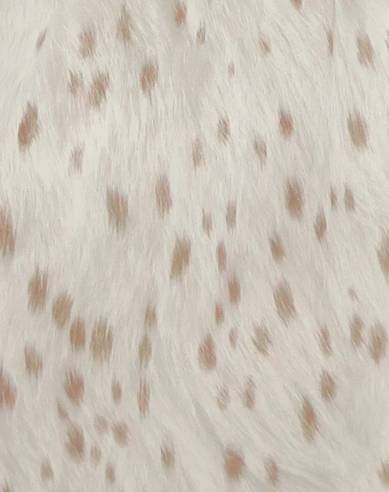 Yukio Bandeau-Minikleid mit Bambi-Print in Elfenbein