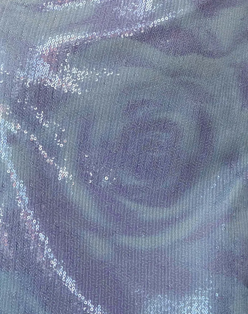 Turu Minikleid aus Pailletten Abstrakt Rose Grau