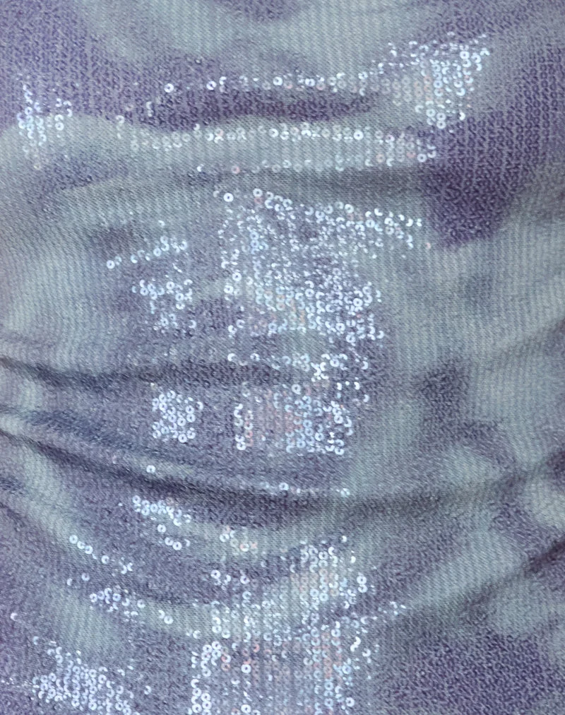 Novaria Top aus Pailletten Abstrakt Rose Grau