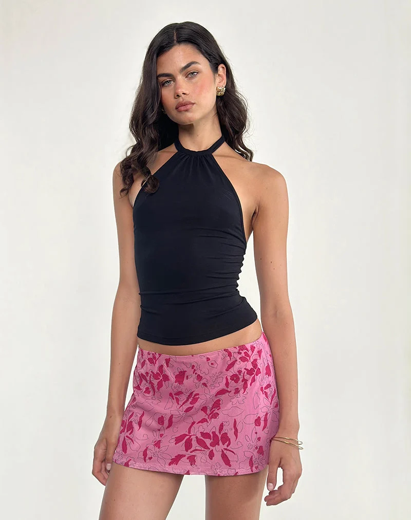 Osuya Minirock in Stencil Flower Pink