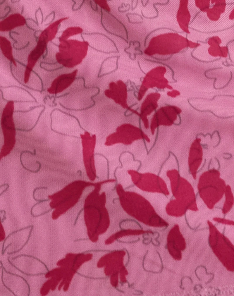 Osuya Minirock in Stencil Flower Pink