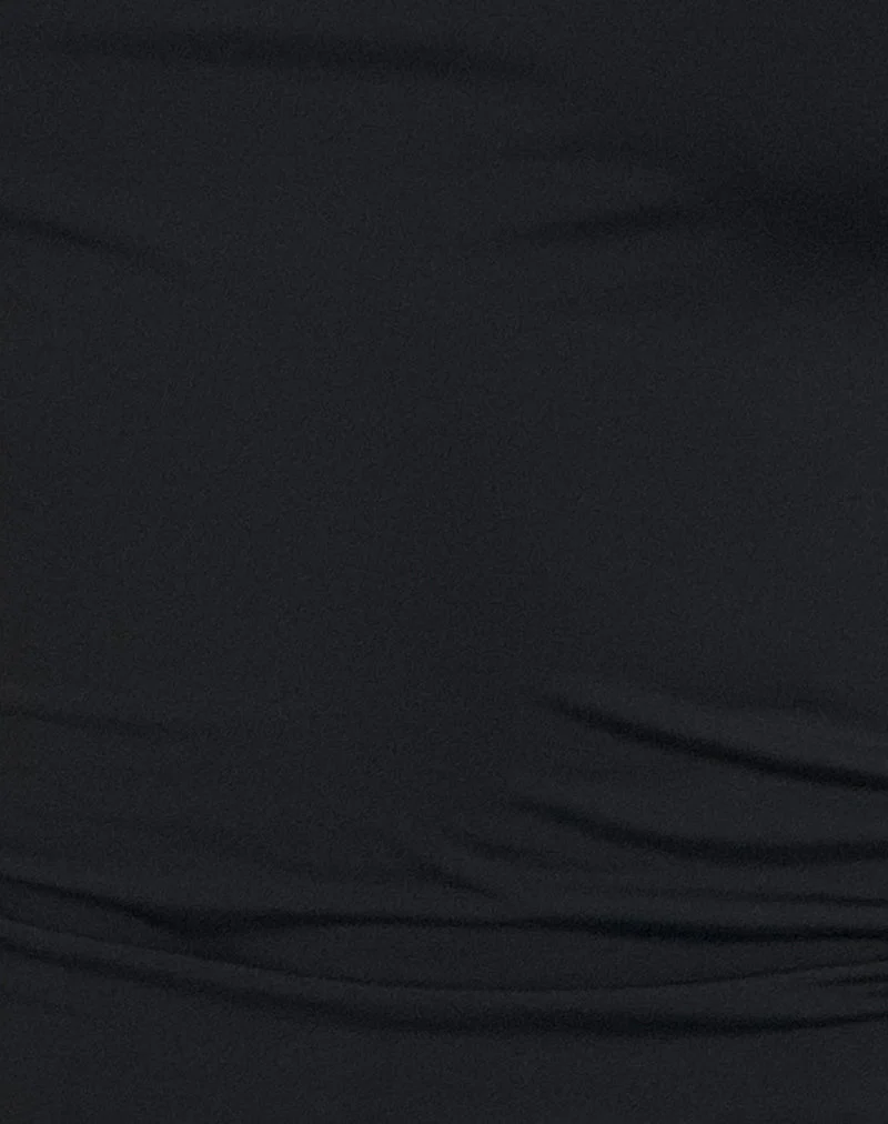 Chuya Cowl Back Top in Slinky Schwarz