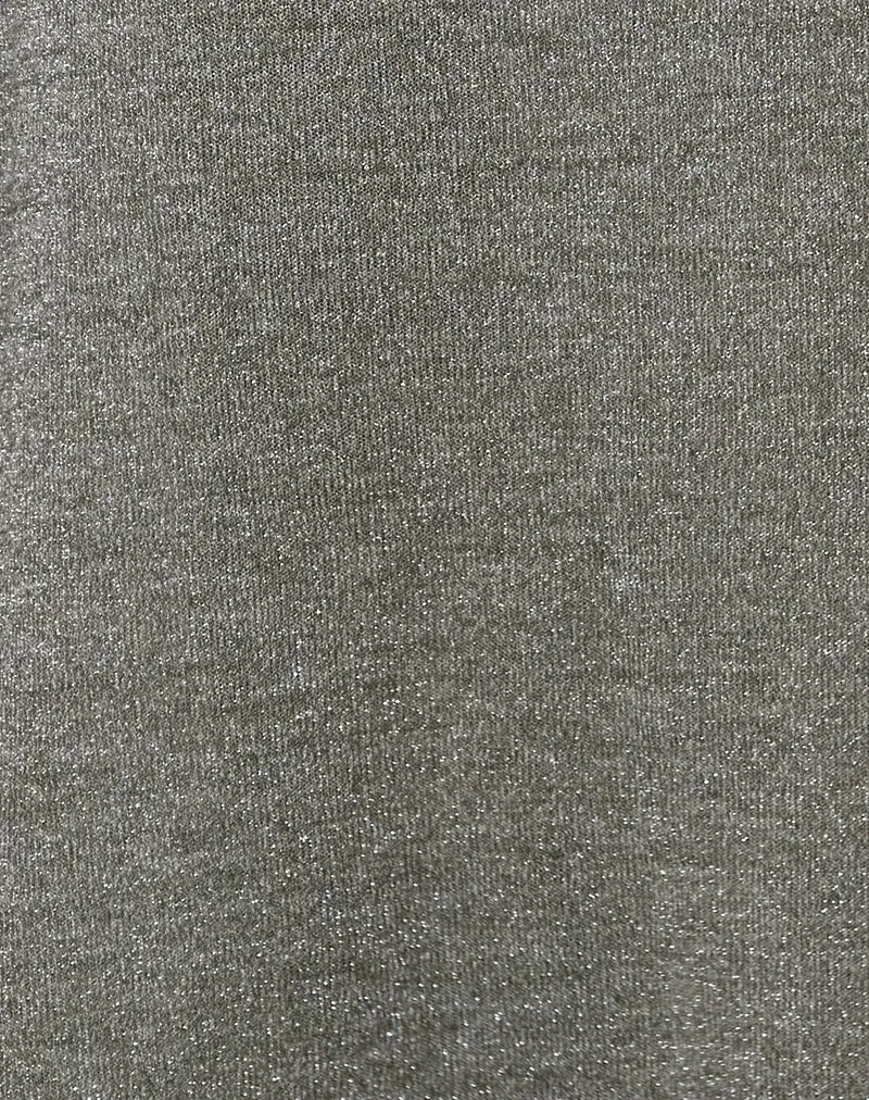 Luciara Midirock aus Glitzerstrick in Khaki