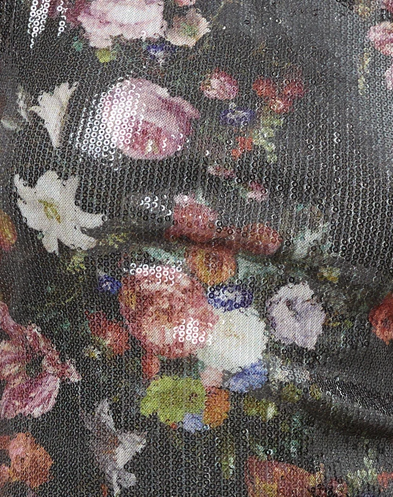 Zahira Minikleid aus Pailletten Vintage Flower